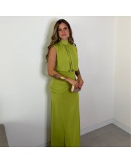 VESTIDO FLUIDO VERDE AGUACATE