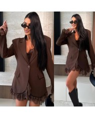 BLAZER VESTIDO LARGA CHOCO