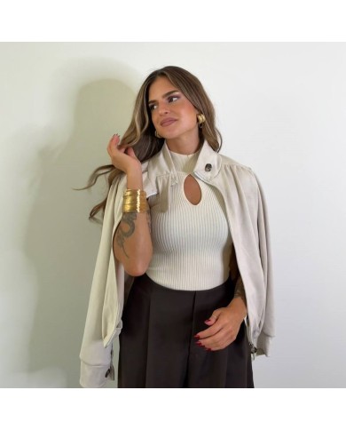 CHAQUETA ANTELINA CREMA