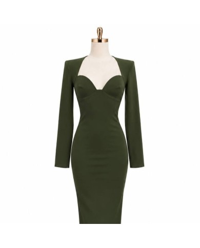 VESTIDO ESCOTE CORAZÓN VERDE CAQUI