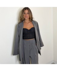 PANTALÓN TRAJE PUÑO GRIS
