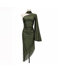 VESTIDO FLECOS VERDE