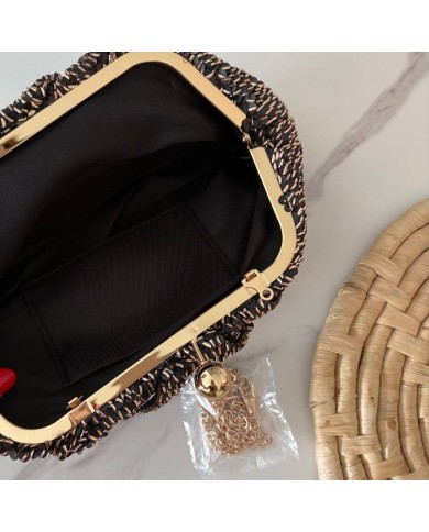 BOLSO EVENTO CHOCO CON DORADO