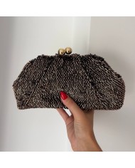 BOLSO EVENTO CHOCO CON DORADO