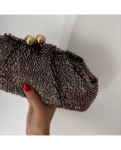 BOLSO EVENTO CHOCO CON DORADO