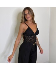 PANTALÓN TRAJE CINTURÓN NEGRO