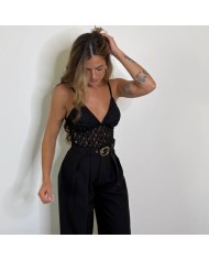 PANTALÓN TRAJE CINTURÓN NEGRO