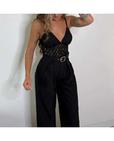 PANTALÓN TRAJE CINTURÓN NEGRO