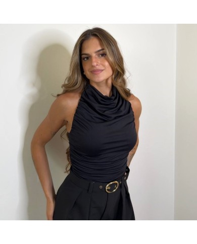 PANTALÓN TRAJE CINTURÓN NEGRO