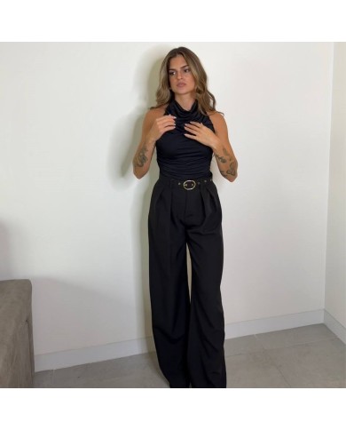 PANTALÓN TRAJE CINTURÓN NEGRO