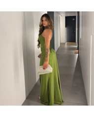VESTIDO ESCOTE CORAZÓN VERDE AGUACATE