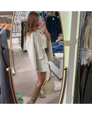 BLAZER LARGA CREMA