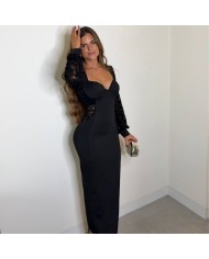 VESTIDO ESCOTE CORAZÓN ENCAJE NEGRO