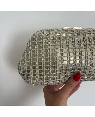 BOLSO EVENTO CALADO DORADO