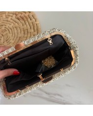 BOLSO EVENTO CALADO DORADO