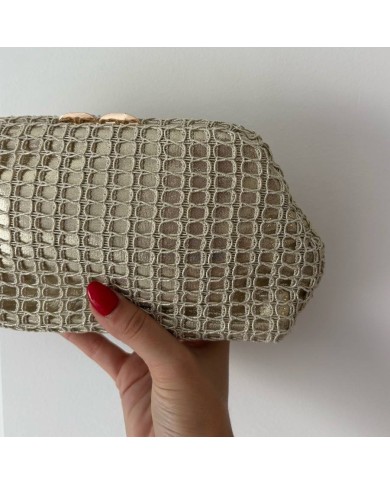 BOLSO EVENTO CALADO DORADO