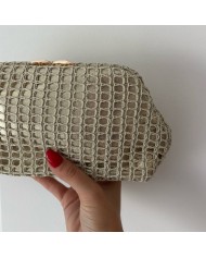 BOLSO EVENTO CALADO DORADO