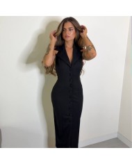 VESTIDO SOLAPA NEGRO