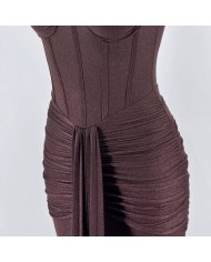 VESTIDO LUREX CORSET BRONCE