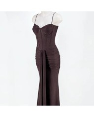 VESTIDO LUREX CORSET BRONCE