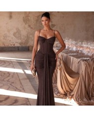 VESTIDO LUREX CORSET BRONCE