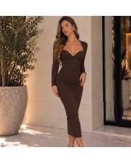 VESTIDO ESCOTE CORAZÓN CHOCO