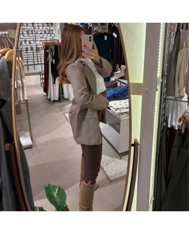 BLAZER LARGA TAUPÉ