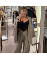 BLAZER LARGA TAUPÉ