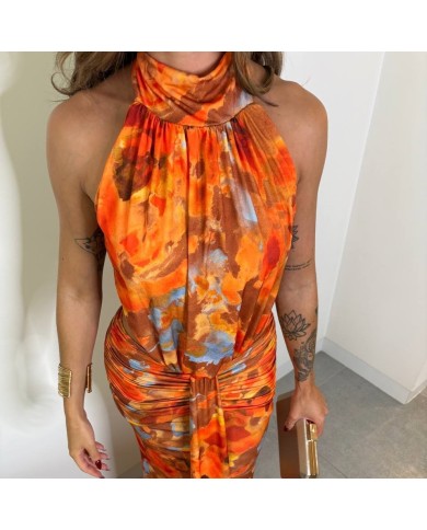 VESTIDO ELVIRA ESTAMPADO NARANJA