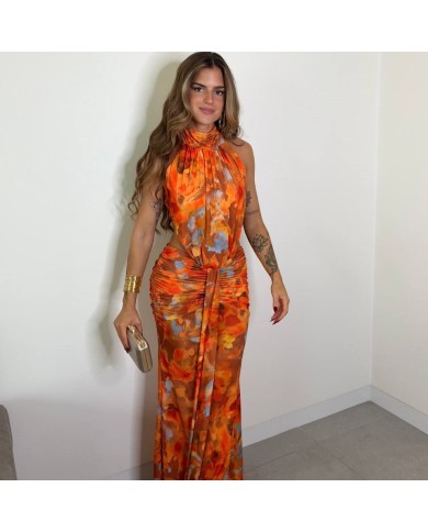 VESTIDO ELVIRA ESTAMPADO NARANJA