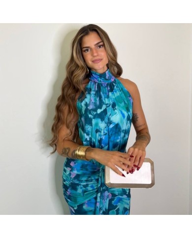VESTIDO ELVIRA ESTAMPADO PETRÓLEO