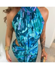 VESTIDO ELVIRA ESTAMPADO PETRÓLEO