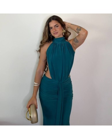VESTIDO ELVIRA PETRÓLEO