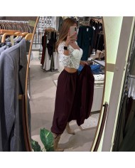 PANTALÓN TRAJE PUÑO LAZO BURDEOS