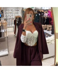 PANTALÓN TRAJE PUÑO LAZO BURDEOS