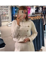 CONJUNTO DEPORTIVO DOBLE BOTONADURA BEIGE