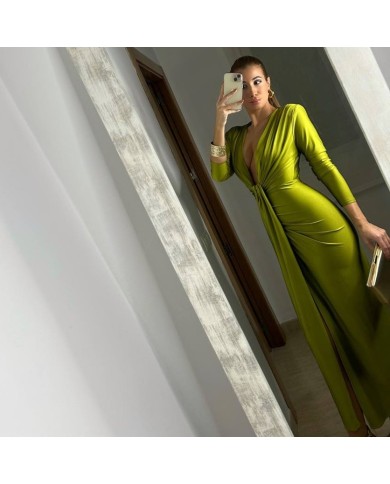 VESTIDO NUDO MANGA VERDE OLIVA