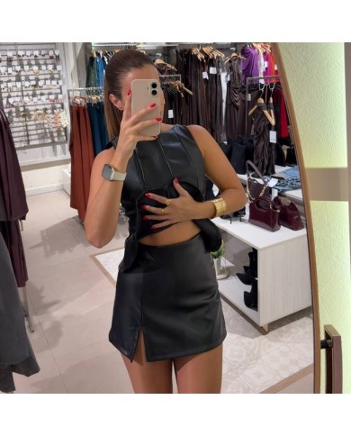 FALDA CORTA EFECTO PIEL NEGRA