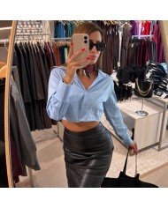 CAMISA CROPPED CELESTE