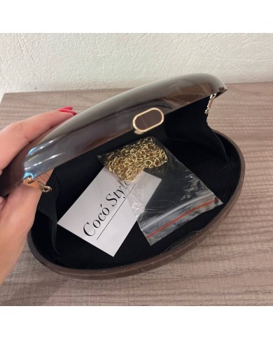 BOLSO EFECTO NÁCAR CHOCO