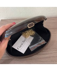 BOLSO EFECTO NÁCAR CHOCO