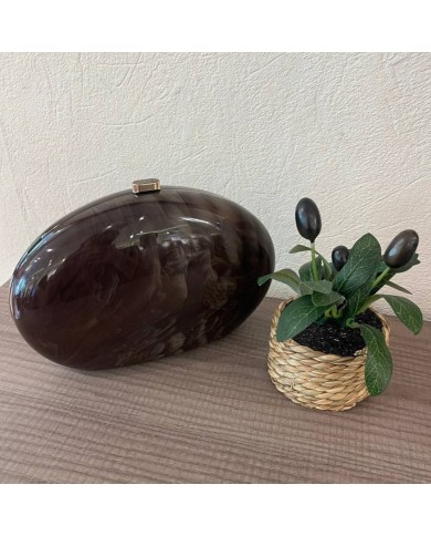 BOLSO EFECTO NÁCAR CHOCO
