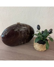 BOLSO EFECTO NÁCAR CHOCO