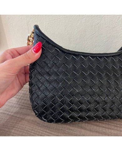 BOLSO TRENZADO NEGRO