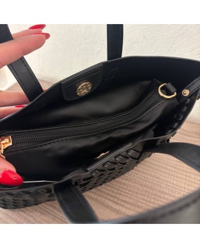 BOLSO TRENZADO NEGRO