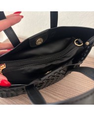 BOLSO TRENZADO NEGRO