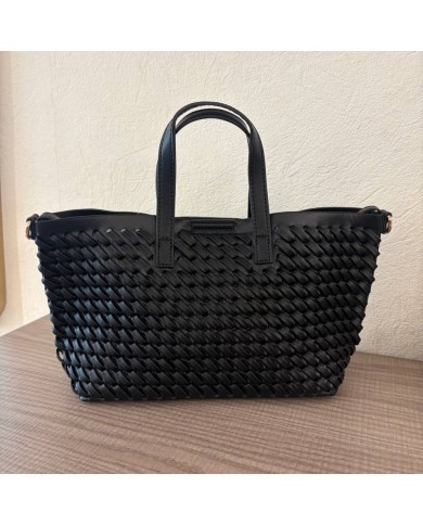 BOLSO TRENZADO NEGRO