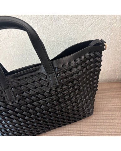 BOLSO TRENZADO NEGRO