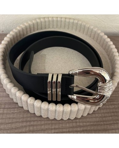 CINTURÓN NEGRO PLATA