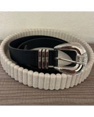 CINTURÓN NEGRO PLATA